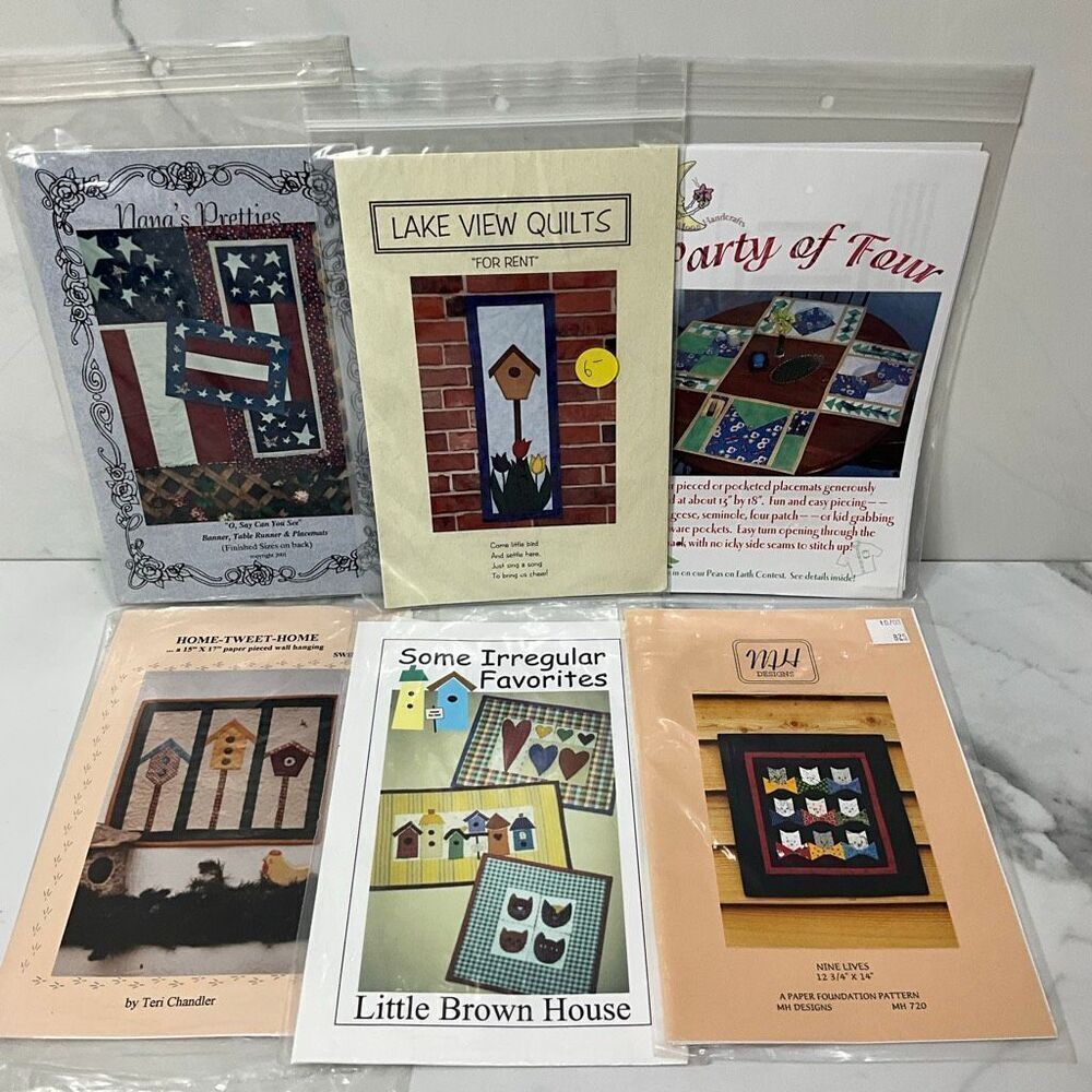 Set of 6 Quilt sewing patterns